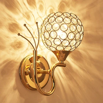 moonlux Модерен кристална стена лампа с куха дърворезба, Нощни декоративна нощна светлина за дома: коридор на хотела