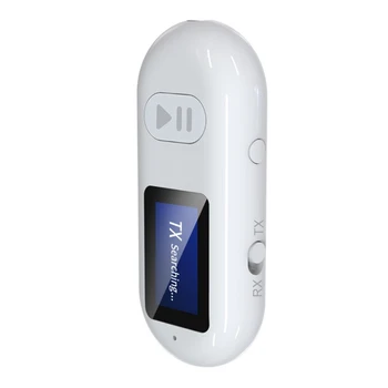 Безжичен приемник-предавател 2-В-1 Bluetooth Версия 5.0, Аудиоадаптер 3.5 мм Aux, TF MP3-плеър, микрофон за телевизори, автомобилен говорител