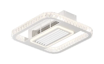 Безлопастный вентилатор с осветление, Led нископрофилен, вентилатор на тавана, с регулируема яркост, с дистанционно управление, 6 степени за спални и кухня.