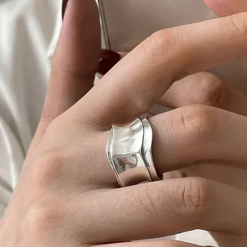 Индивидуално е Просто Голям Геометрично отворен пръстен, геометрични пръстени на палеца за жени, бижута в готически стил в стил пънк, подаръци