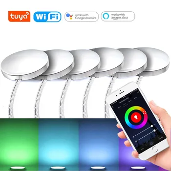 Комплект осветление за дома с потъмняване на Google Sasha Wifi За осветяване на кухненски шкаф под Тезгяха Алуминиеви Мебели с управлението на Алекса