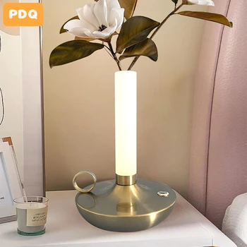 Лека Луксозна настолна лампа За дневна Спалня Креативна Истинска Цветна вода Акумулаторна батерия лека нощ Атмосферни лампа-ваза
