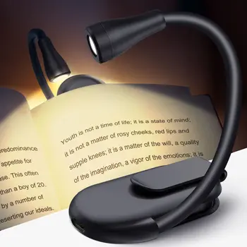 Мини led лампа за четене на книги със защита за очите, която се презарежда чрез USB, 3 цвята, с регулируема яркост, Преносим лека нощ за пътуване, лампа за четене в кабинета