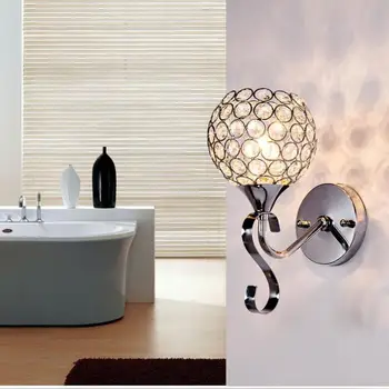 Модерен Прост лампа за ресторант, Творчески кристал, с монтиран на стената лампа, Топли, Романтични нощни модерен led монтиран на стената лампа