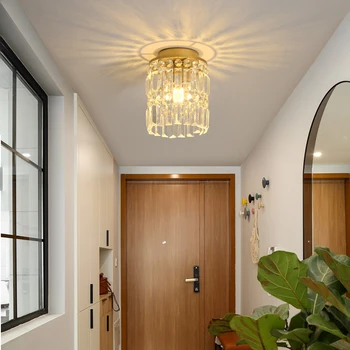 Модерна кристален полилей FKL, златен полилей, led лампа за пътека, таван, спалня, ресторант, декорация на дома стаи, вътрешно осветление