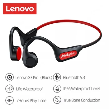 Слушалки Lenovo с костна проводимост X3 X4 X3 Pro Bluetooth, Hifi-Ухото на Куката, Безжични Слушалки с Микрофон, Непромокаема подложка