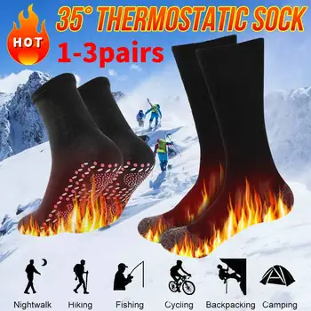 1/3 от двойките зимни самонагревающихся чорапи, Термоколготки, меки еластични изолирана против хлъзгане, чорапи с подгряване За жени и мъже, Ски тръба на открито