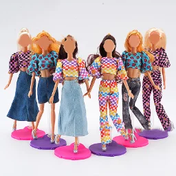 1 комплект модерен кукольной дрехи 30 см, Модерен костюм от две части, Риза, Пола, Панталон, Аксесоари за облекло за кукли