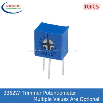 10ШТ 3362 W Тример Потенциометър Променлив Резистор Металлокерамический Trimpot 100R 200R 500R 1K 2K 5K 10K 20K 50K 100K 200K 500K 1 M Ома