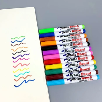 12 цвята маркери за бяла дъска, Стираемые течен тебешир дръжки за училището офис D5QC