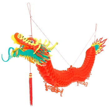 15 м, Китайската нова година на празника на пролетта, фенер с дракон, Пластмасови окачени светлини, орнаменти за украса
