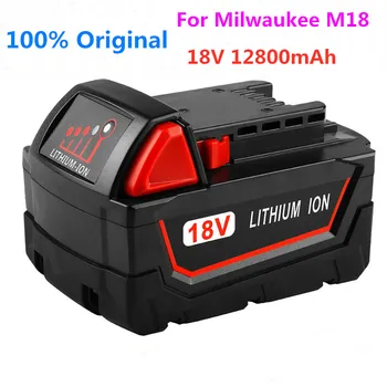 18 В 12800 ма литиево-йонна батерия за инструмент Milwaukee M18 48-11-1815 48-11-1850 2646-20 2642- 21-каратный възстановителен батерия M18 + безплатна доставка