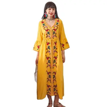 2023 Женствена рокля Ново Лятно Усещане за дизайн в етнически стил с ръкав-Пагода, Свободно и удобно за Почивка, Безплатна доставка
