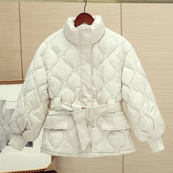 2023 Зимни дамски якета, ультралегкое топло ежедневното палта, Дамски naka яке с колан, Парка, голям размер с качулка, палто