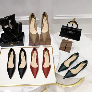 2023 г., Корейската версия, Дамски обувки-лодки, Модни дамски обувки на нисък ток с остър пръсти, Офис обувки-Oxfords за жени, дамски Zapatos