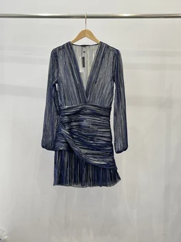 2023 ново дамско модно темпераментное изискан дизайн ярко френското платье6.10