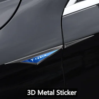 3D Метален Автомобилна Емблема, лого, Етикет На Крилото, Стикер на острието, Икона, Защитен стикер за Автомобил колата За tesla, модел 3, модел X, модел s, модел Y