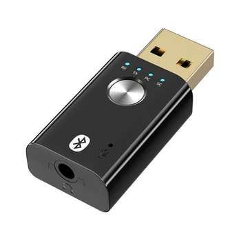 4 В 1 Безжична Bluetooth USB 5,0 Адаптер 3.5 мм Жак AUX БТ Аудиоприемник Трансмитер За автомобил tv Адаптер за Стерео говорител