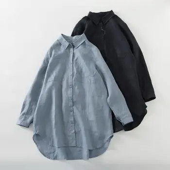 5599 Пролетно-Есенни Тънки якета, Модерен Свеж Корейски стил, Елегантни, Ежедневни ризи с ревера и Дълъг ръкав за жени