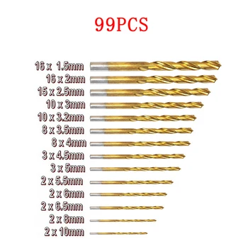 99-50 бр., набор от тренировки с закручиванием, 1-3 мм, Мини-титанов метални ръчни инструменти от бързорежеща Стомана