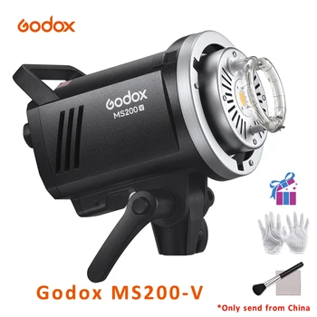 BG Godox MS200-V/MS300-V Актуализирана Студийная светкавица 200Ws Стробоскоп GN53 5600K 2.4 G Безжична System X 10W Led лампа Bowens