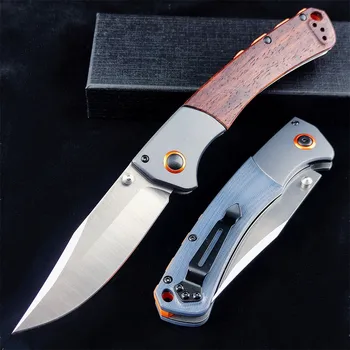 BM Crooked River 15080 G10 / Нож с дървена дръжка Mark S30V, Джобен Тактически инструмент за Къмпинг, Лов, Сгъваема Универсален Нож EDC