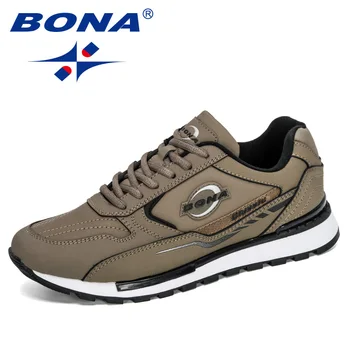 BONA/Новост 2023, Дизайнерски Мъжки устойчива на плъзгане обувки за бягане, Модни обувки, Мъжки спортни обувки, за разходки на открито, Мъжки маратонки