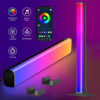 Bluetooth Smart LED Light Bar RGB Светлина, С Дистанционно Управление Звукосниматель Телевизор Стенни Компютърна Игра Декорация Спални лека нощ