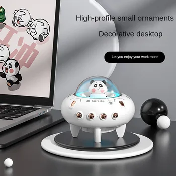 DIVOOM ZEALOT Panda НЛО Безжичен Cartoony слушалка Bluetooth, Субуфер, Звук, Преносимо Безжично Украса за вашия работен плот на закрито