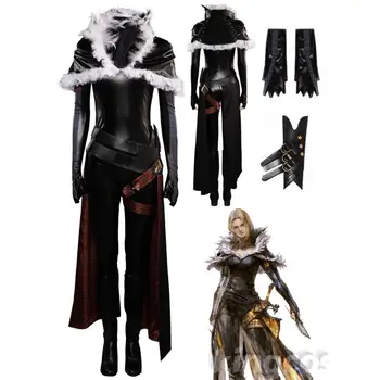 FF16 Бенедикт Харман Cosplay Черна кожена униформа Final Fantasy XVI Костюми за възрастни Жени Ролева игра Костюм за Хелоуин за прикриване на