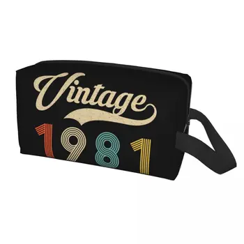 Kawaii Ретро Реколта 1981 39th Birthday Пътна чанта за тоалетни принадлежности за класическа 39-годишна козметични чанти за съхранение на козметика Dopp Kit