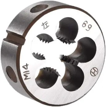 Kidisoii M14 x 2,0 Metric кръгла матрица, машинна резба за подслушване на лявата дърворезба, матрицата за нарязване на резба от легирана стомана