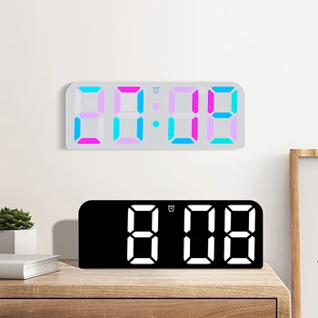 Led цифров часовник Творчески електронни часовници, показване на време, температура, Спалня, маятниковый аларма, дистанционно управление, хол