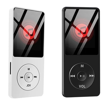 MP3-плейър 16G Преносим MP3 плейър, Hi-Fi, Акумулаторна батерия Спортен Аудио-Видео Адаптер Бял цвят