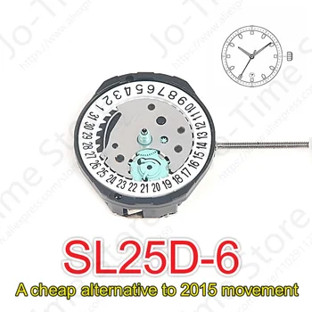 SL25 Movemnt Sunon Sl25d-6 Китай Подмяна Кварцов Механизъм С Три Стрелки Календар Показване на Датата
