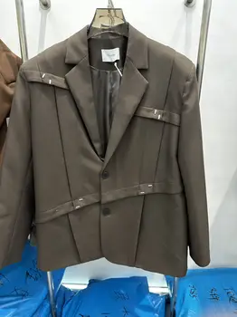 TD9011 Модерен мъжки палта и якета 2023 за модния подиум от полупрозрачен жаккардовой окото, нов китайски годишният свободен костюм дантела