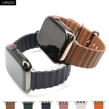 URVOI Каишка за Apple Watch ultra Series 8 7 6 SE54 от изкуствена кожа Ocean band дизайн за iWatch 45 мм класическа обтегач здрав стилен
