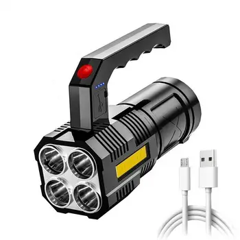 USB акумулаторна батерия led фенерче за къмпинг, ултра ярък фенер, одобрен фенер, мощни led светлини, мощен Четириядрен фенерче