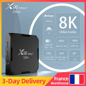 X96Max Plus Ultra Android 11 TV Box Amlogic S905X4 4 GB 64 GB TVBOX AV1 8K Wifi BT X96 Max мултимедиен плейър 4 GB 32 GB телеприставка