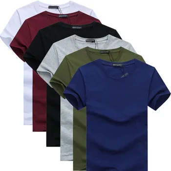 А1050 прост креативен дизайн плътен цвят памук t риза новата мъжка мода с къс ръкав мъжка тениска