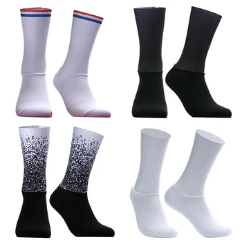 Безшевни Силикагелевые Нескользящие чорапи за колоездене Pro BikeTeam, спортни чорапи за Бягане Колоездене