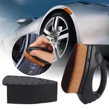 Висококачествена четка за гуми, abs-пластмаса, ефективна четка за гуми за детайлите на колата, четина от микрофибър, удобна дръжка за захващане, висока плътност