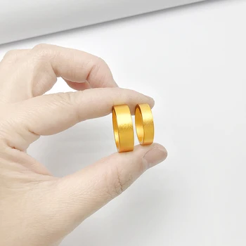 Вьетнамское плосък пръстен от бяло злато, затворен пръстен с елементи на древното право, покрити със златен пръстен, трупно пръстен лукс