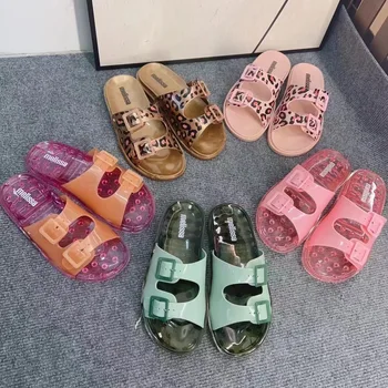 Годишен запас от Melissas За възрастни момичета, Нова желейная обувки, 11 цвята, Дамски чехли с квадратна катарама, Дамски ежедневни плажната обувки, сандали