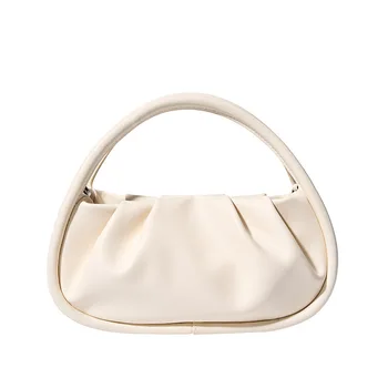 Дамски Популярната чанта през рамо от естествена кожа, однотонная мътна чанта, диагонално чанта, малка чанта от телешка кожа под мишниците