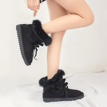 Дамски обувки; зимни непромокаемая ежедневни зимни обувки на равна подметка; ботильоны за жени; Големи размери; Обувки за двойка; нескользящие обувки за жени;