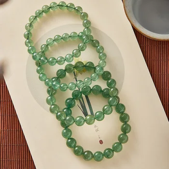 Естествен камък, Ягодово Кварц, гривна от мъниста за жени, 8 мм, 10 мм, цвят зелен, Еластични гривни от конци, бижута на Едро