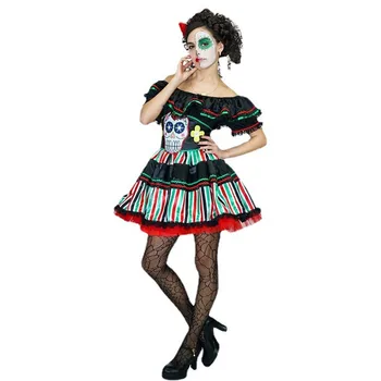 Жена Хелоуин, Мексиканския Ден на мъртвите, Костюми за момичета, Женски Призрак на Вампирите, Скелет, Cosplay, Карнавал, Пурим, Ролева игра, Вечерна рокля