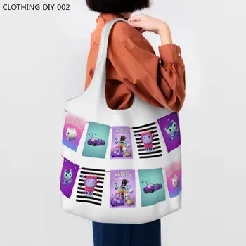 Изработена по поръчка Холщовая пазарска чанта кукла къща Gabbys За жени, Процесът чанти за пазаруване в магазини с Голям капацитет, чанта за снимки