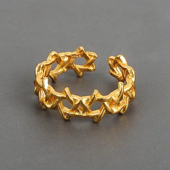Индивидуални пръстени в стил Ретро със Звездата на Давид За Жени, Очарователен Годежни пръстени За Мъже, Реколтата, бижута за пръстите